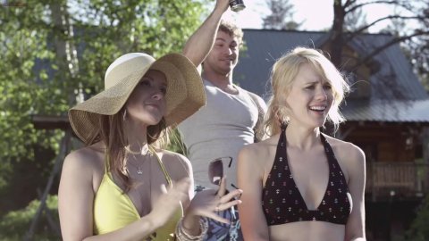 Kristen Hager, Crystal Lowe - Hot Scenes in A Little Bit Zombie (2012)